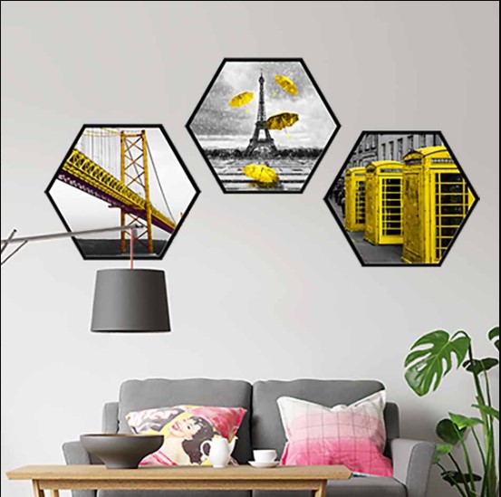 bo-tranh-canvas-co-hinh-luc-giac-trang-tri-phong-khach