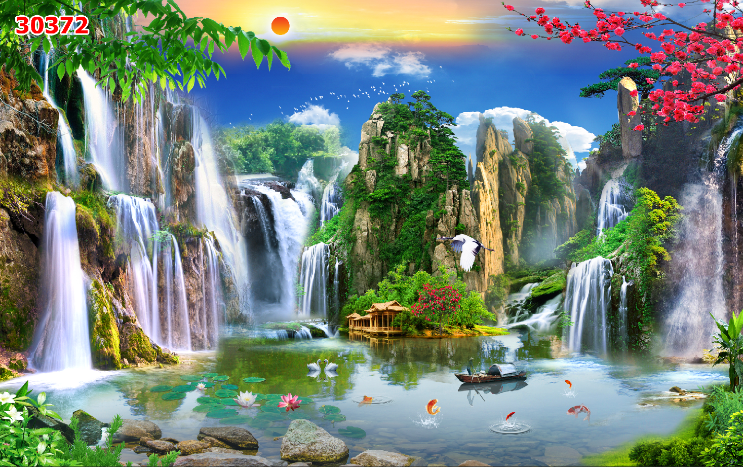 mau-tranh-canvas-son-thuy-huu-tinh-30372