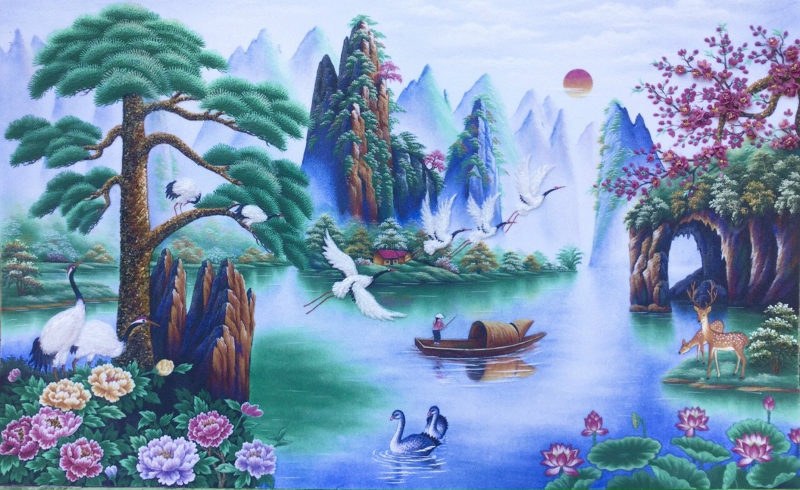 mau-tranh-da-quy-son-thuy-huu-tinh-dep