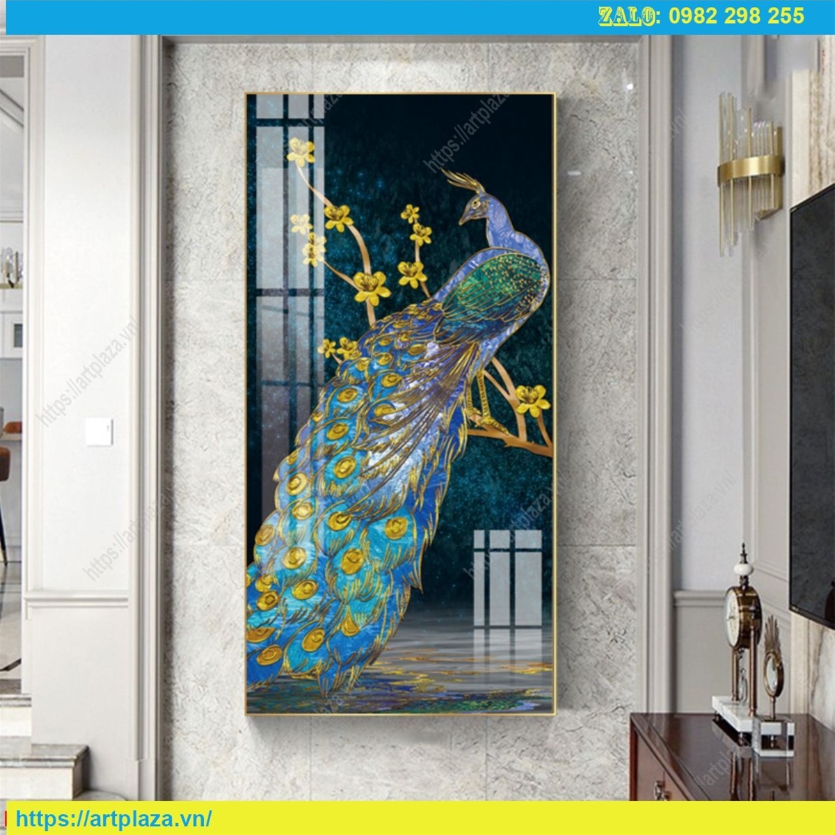 mau-tranh-trang-guong-chim-cong-400477